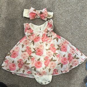 Baby starters newborn dress with matching headband